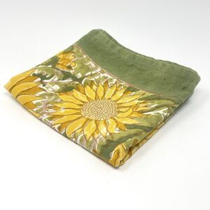 Couleur Nature Sunflower Floral Table Runner Mustard Yellow Green 16X68”